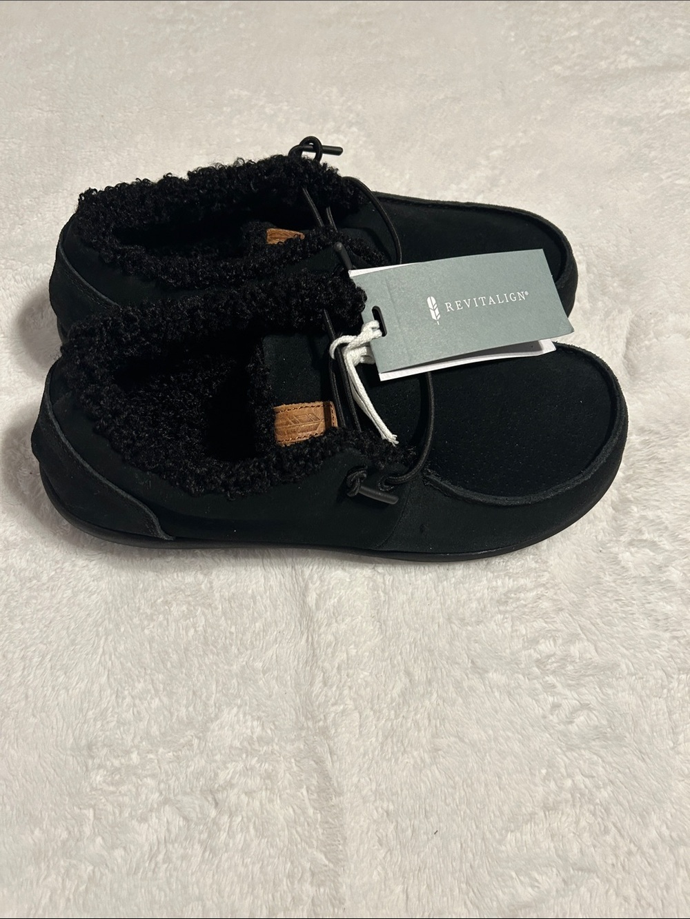 REVITALIGN Black Sherpa-Lined Casual Slip-Ons men Size 8D - Picture 2 of 9